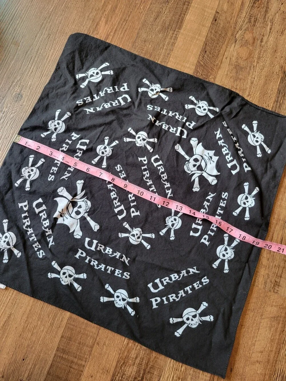 Urban Pirates Black White 100% Cotton Square Bandana